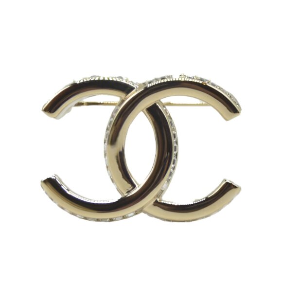 CHANEL Crystal CC Brooch in Gold - Picture 1 of 7